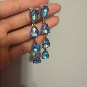 Blue Teardrop Dangle Earrings - Brand